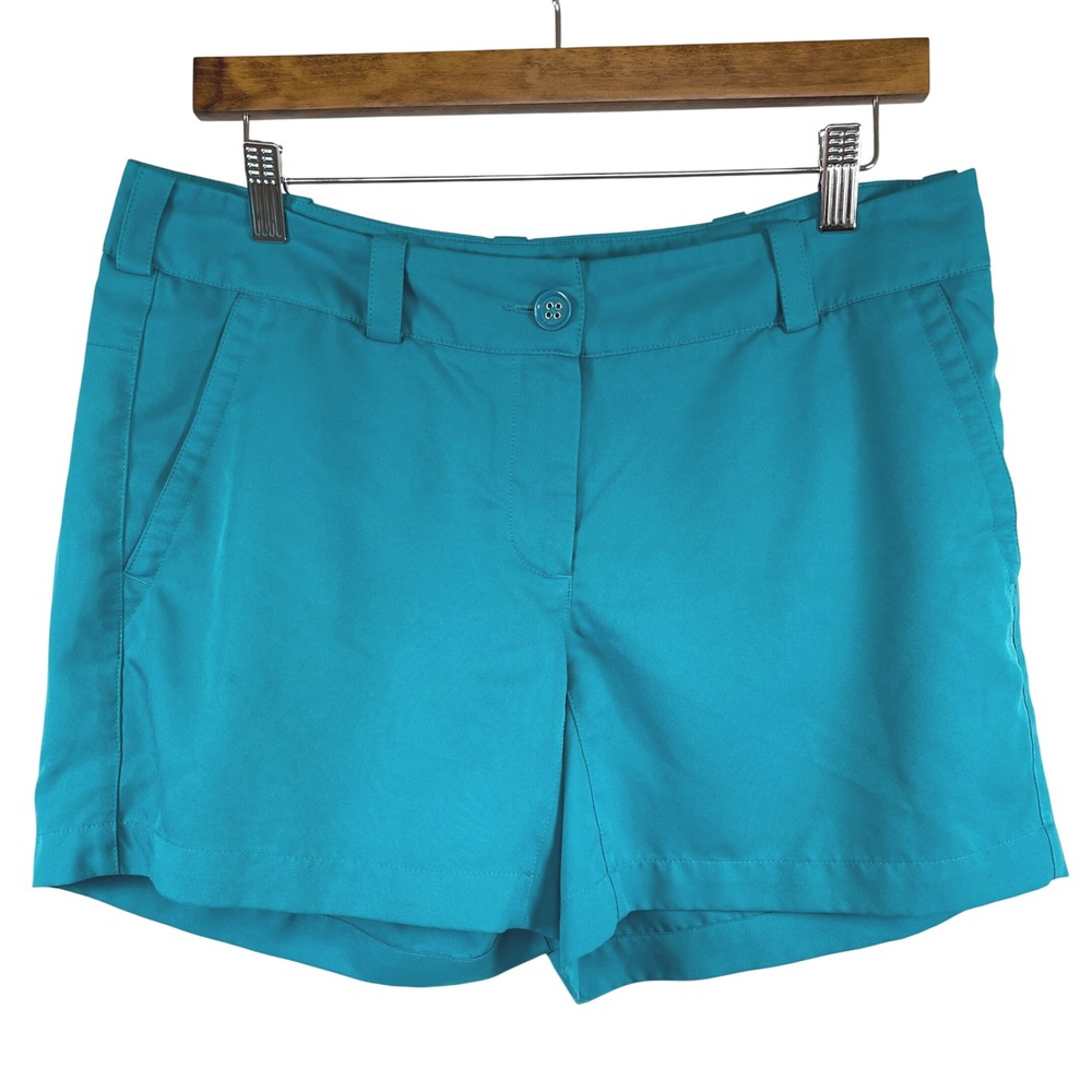 Nike Womens Golf Shorts Dri-FIT Tour Performance 10 Teal Blue Sports Activewear